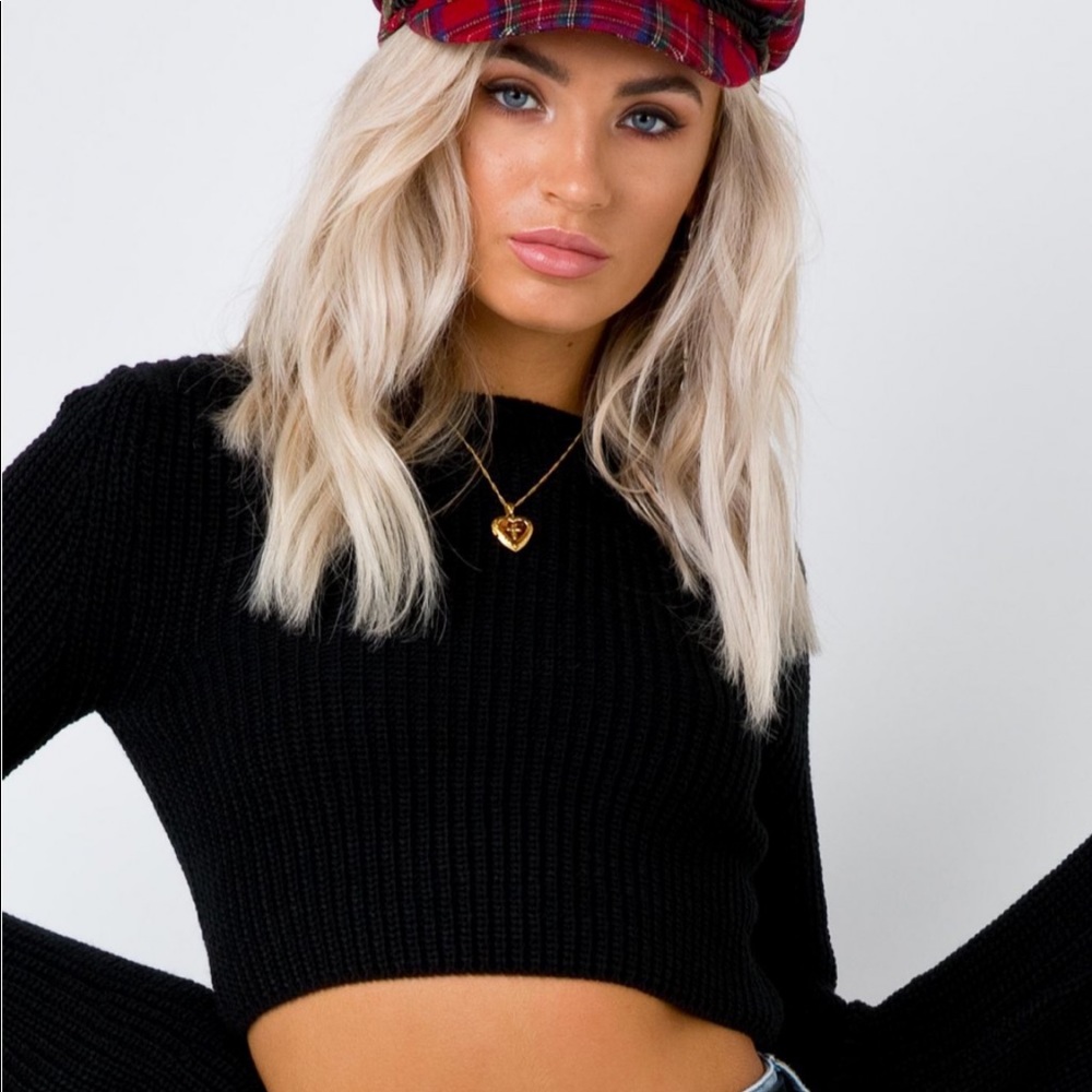 Princess Polly Knit black crop sweater!
